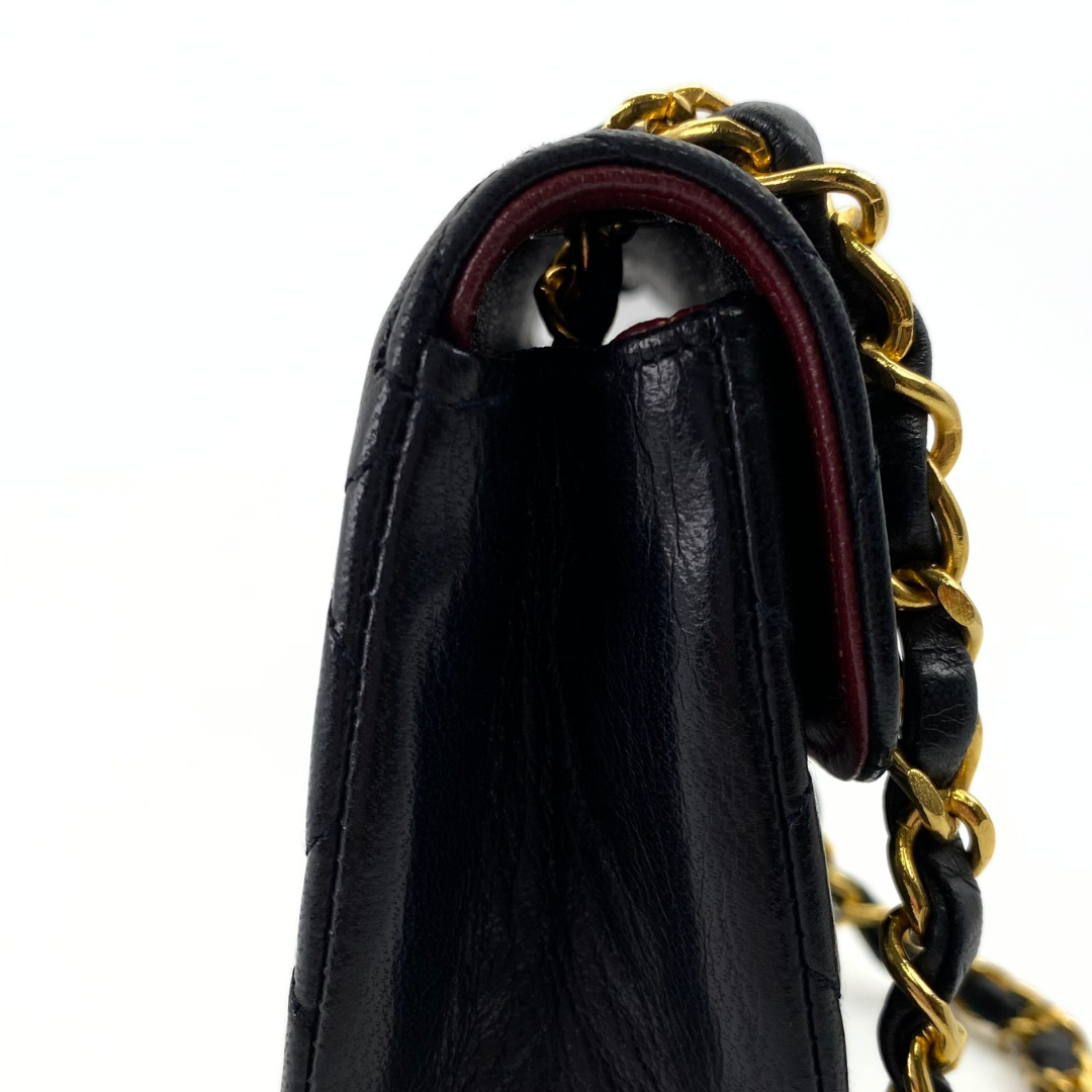 Wakana, 1 Series Matelasse Mini Black Lambskinw with seal and card