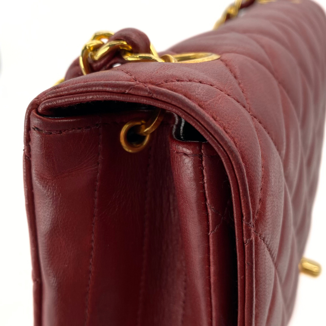 Evren, 1 Series Matelasse Bordeaux Lamb Gold Hardware with seal and card