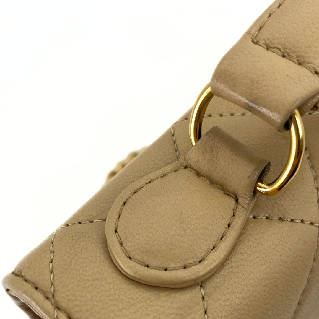 Yejun, 1 Series Double Turn Lock Beige Lambskin with seal and card