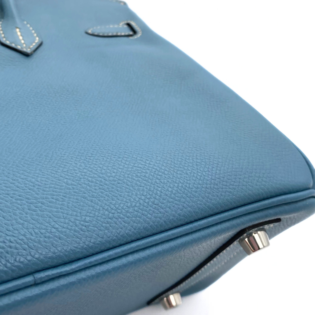 Romilly, 2006 Birkin 25 Blue Jean Veau Epsom Palladium Hardware with stamp □J