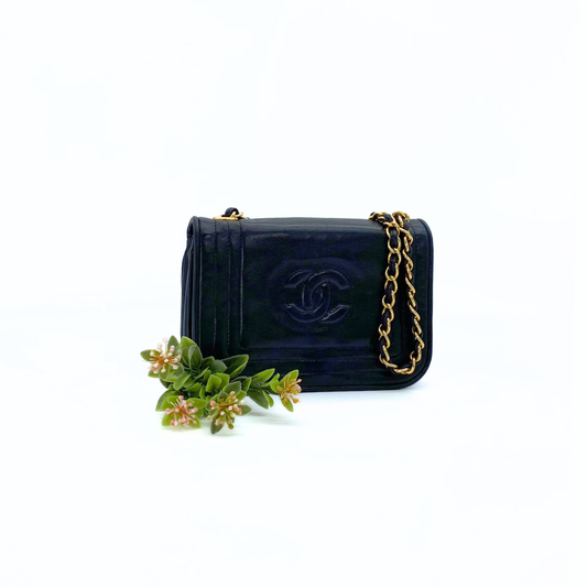 Rodion, 0 Series Black Lambskin Wallet On Chain with seal and card