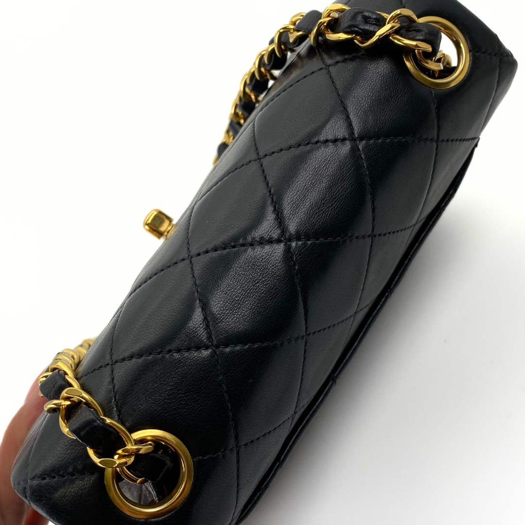 Genji, 2 Series Mini Square 17 Black Lambskin with seal and card