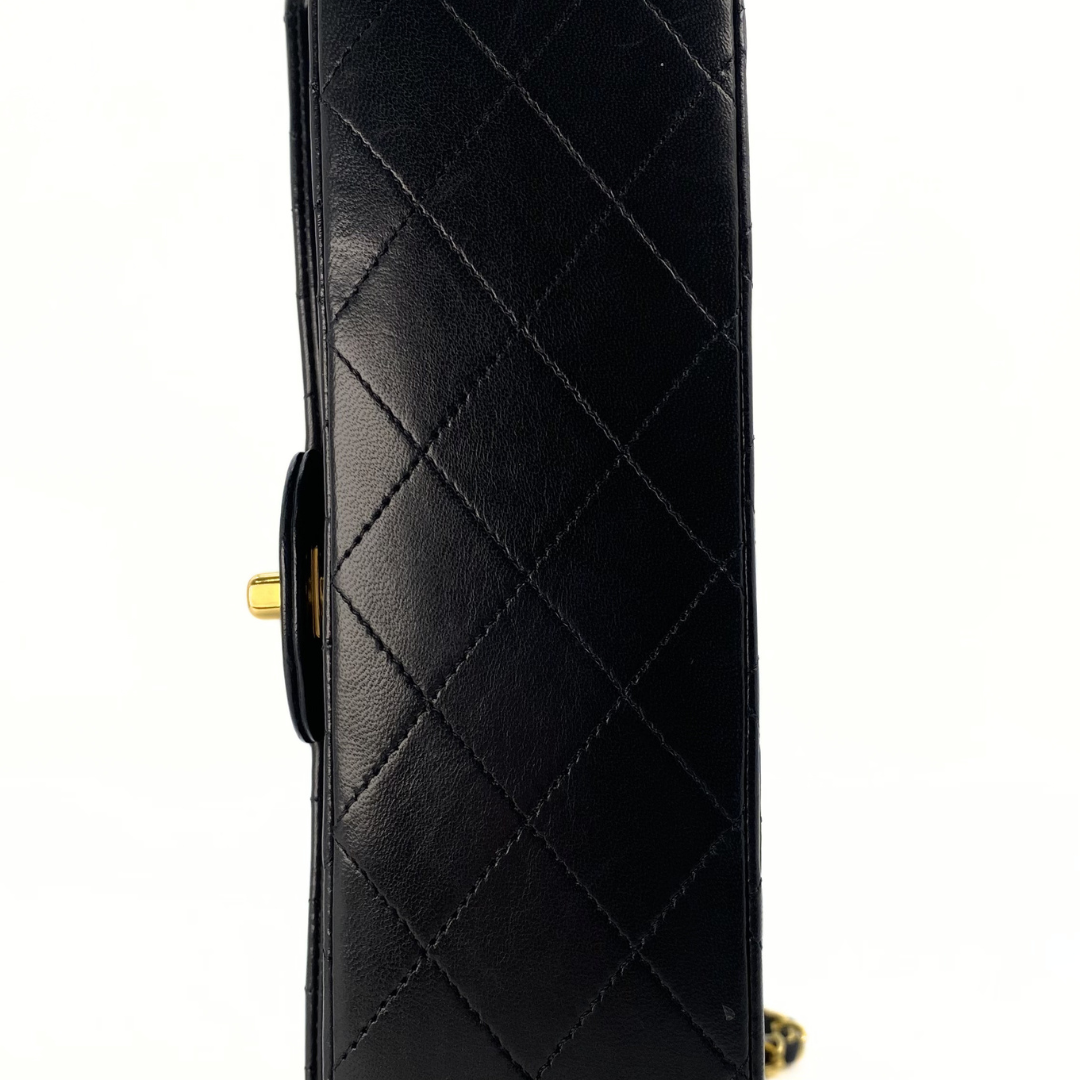 Bodhi, 0 Series Medium Classic Flap Black Lambskin with seal and card