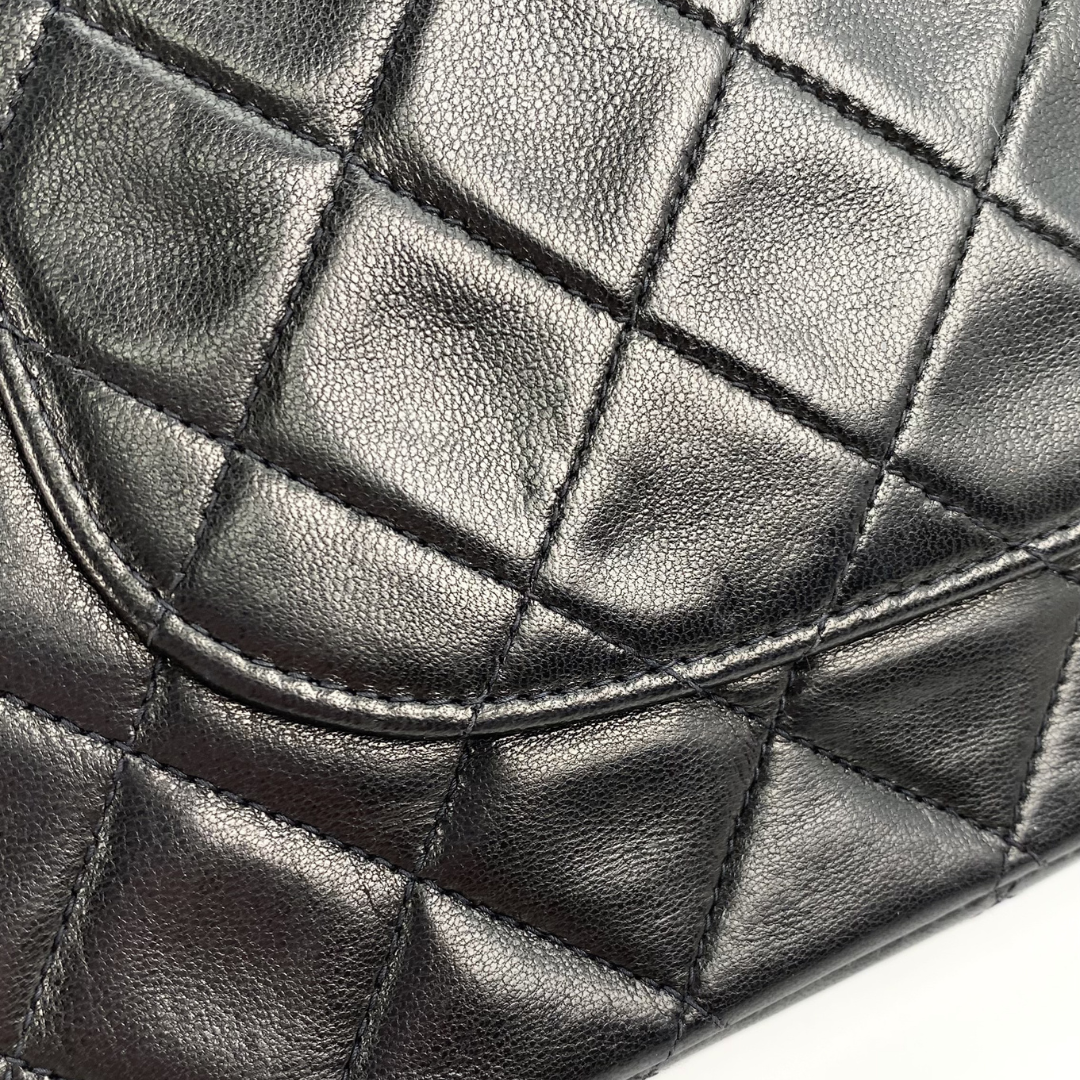 Thiago, 5 Series Medium Black Lambskin Silver Hardware with seal and card