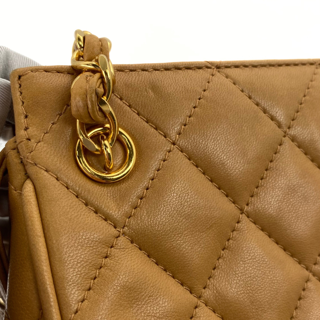 Kotone, 3 Series Matelasse Brown Lambskin with seal and card