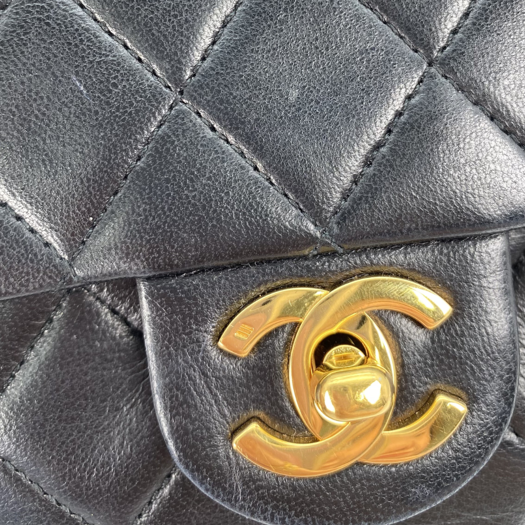 Alora, 0 Series Mini Square 17cm Black Lambskin with seal and card