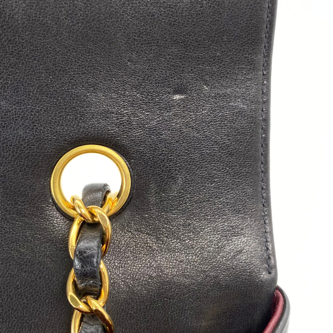Issei, 2 Series Small Diana Black Lambskin with seal and card