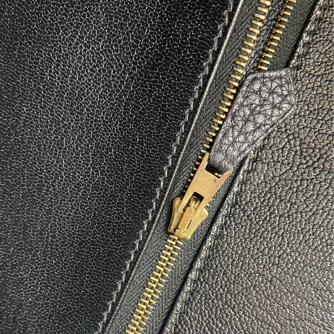 Tavian, 2000 Birkin 35 Black Togo with stamp □D