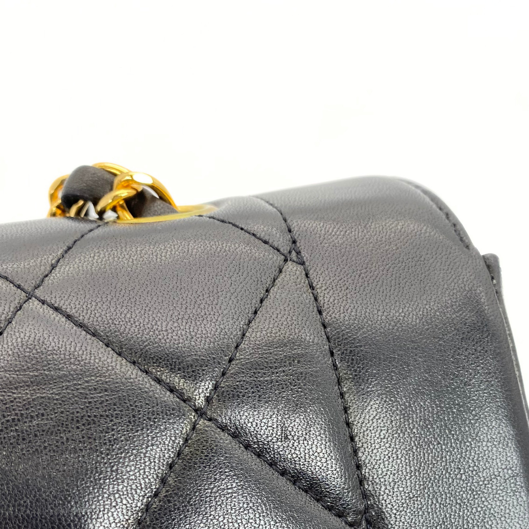 Ichika, 3 Series Small Diana Black Lambskin with seal and card