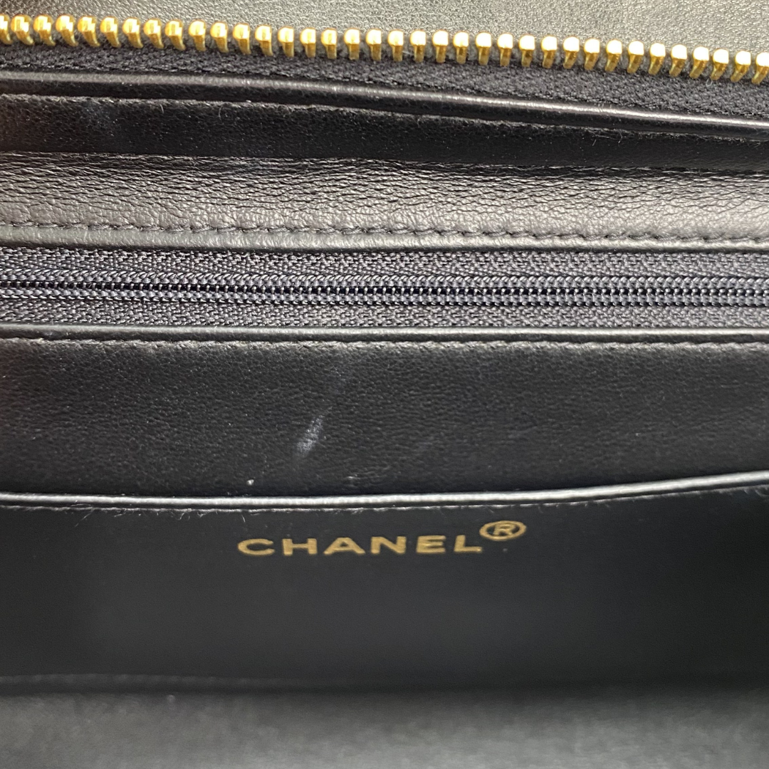 Cashel, 3 Series Matelasse 25 Backpack Black Lambskin with seal and card