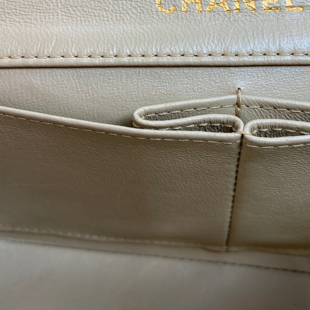 Misaki, 1 Series Mini Full Flap Beige Lambskin with seal and card