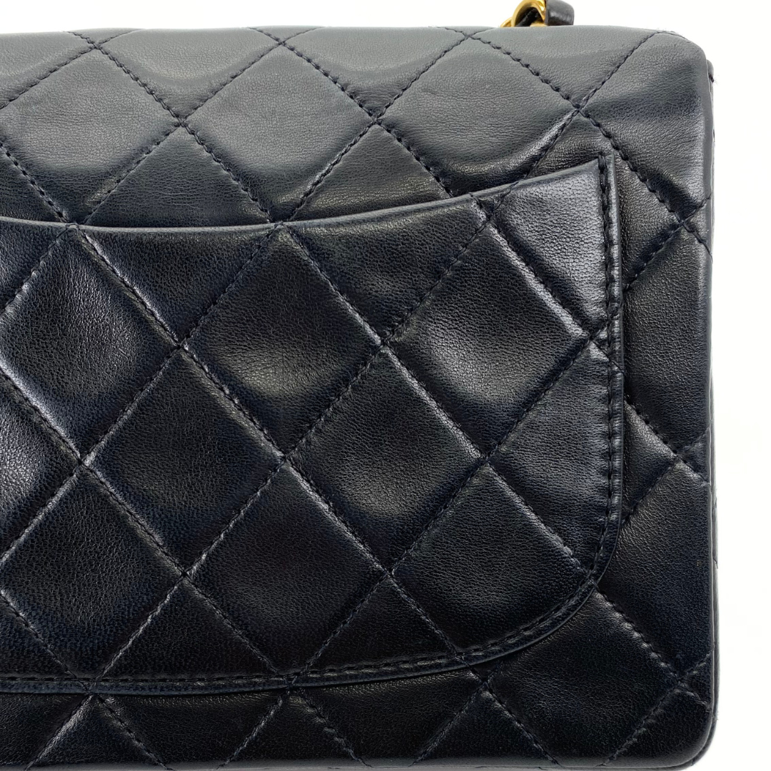 Genji, 2 Series Mini Square 17 Black Lambskin with seal and card