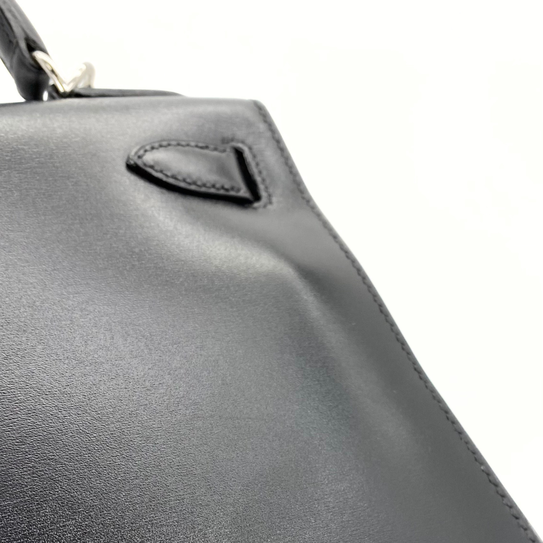 Lumen, 2002 Kelly 28 Sellier Black Boxcalf with stamp □F