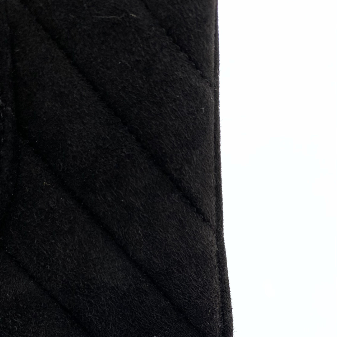 Jiho, 1 Series Medium Classic Flap Chevron Black Suede with seal and card