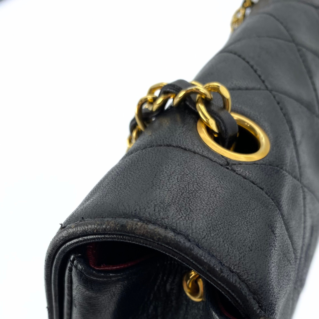 Ruslan, 1 Series Small Tab Border Black Lambskin with seal and card