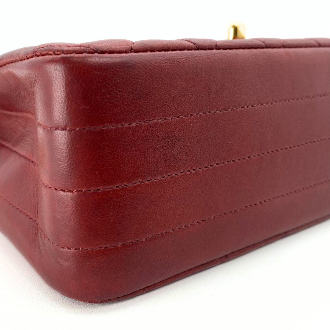 Evren, 1 Series Matelasse Bordeaux Lamb Gold Hardware with seal and card