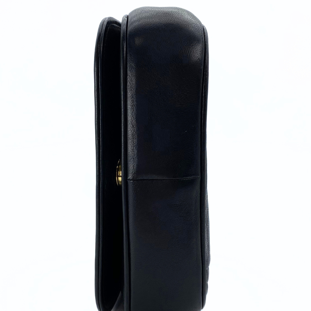 Rodion, 0 Series Black Lambskin Wallet On Chain with seal and card
