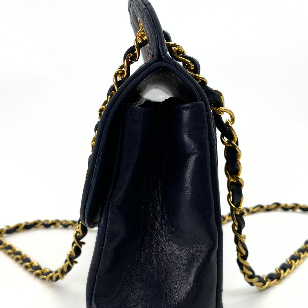 Taiga, 1 Series Navy Lambskin Tote with seal only