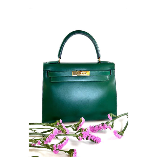 Krue, ⬜B 1998 stamp kelly 28 green box leather