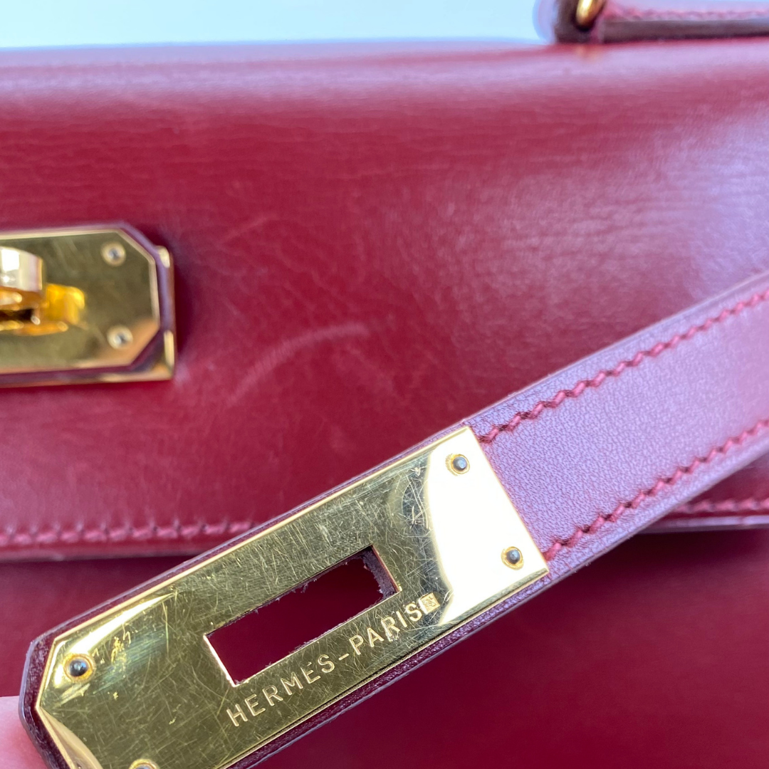 Renzo, 1992 Kelly 28 Sellier Rouge H Boxcalf with stamp 〇V