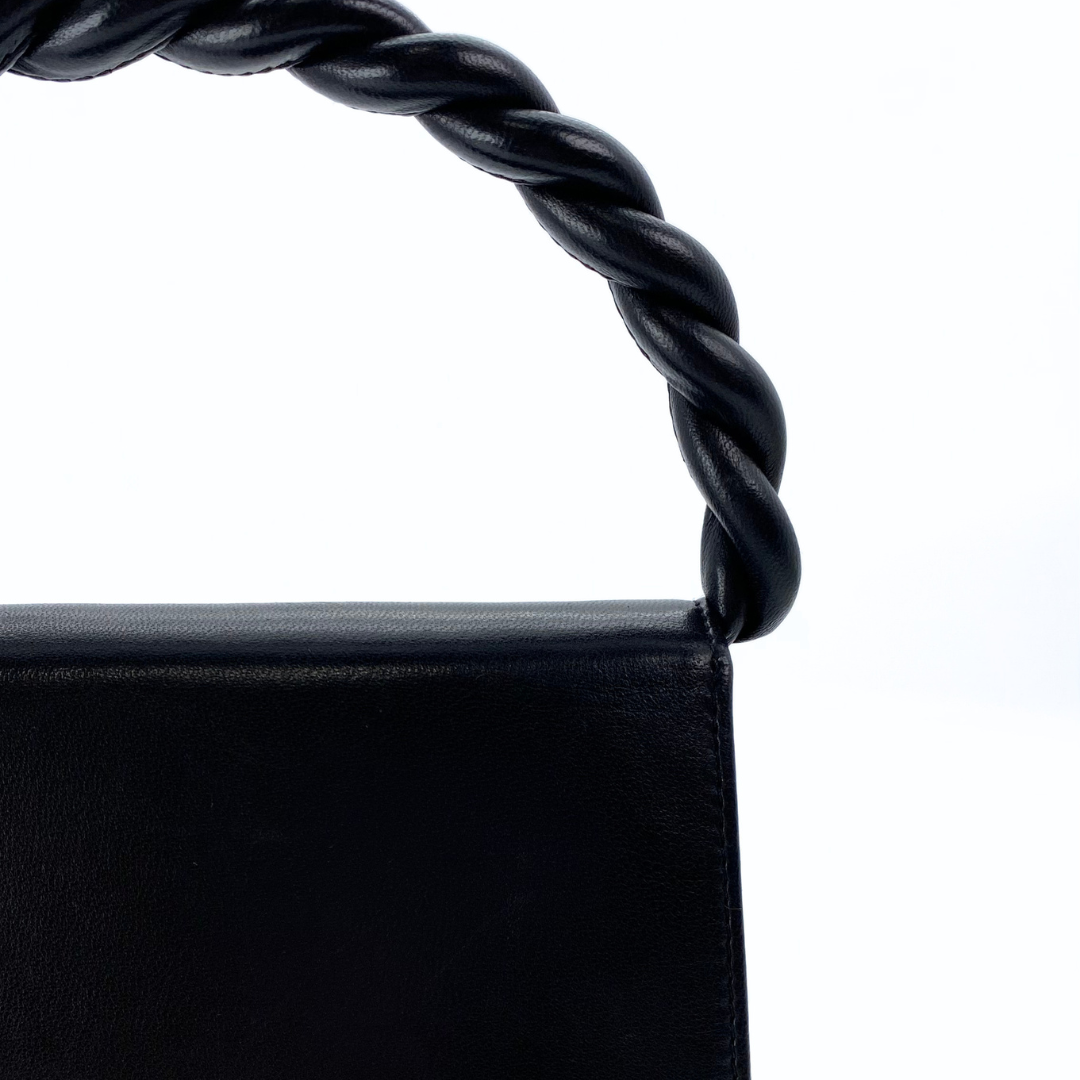 Makoto, 4 Series Turnlock Black Lambskin with seal and card