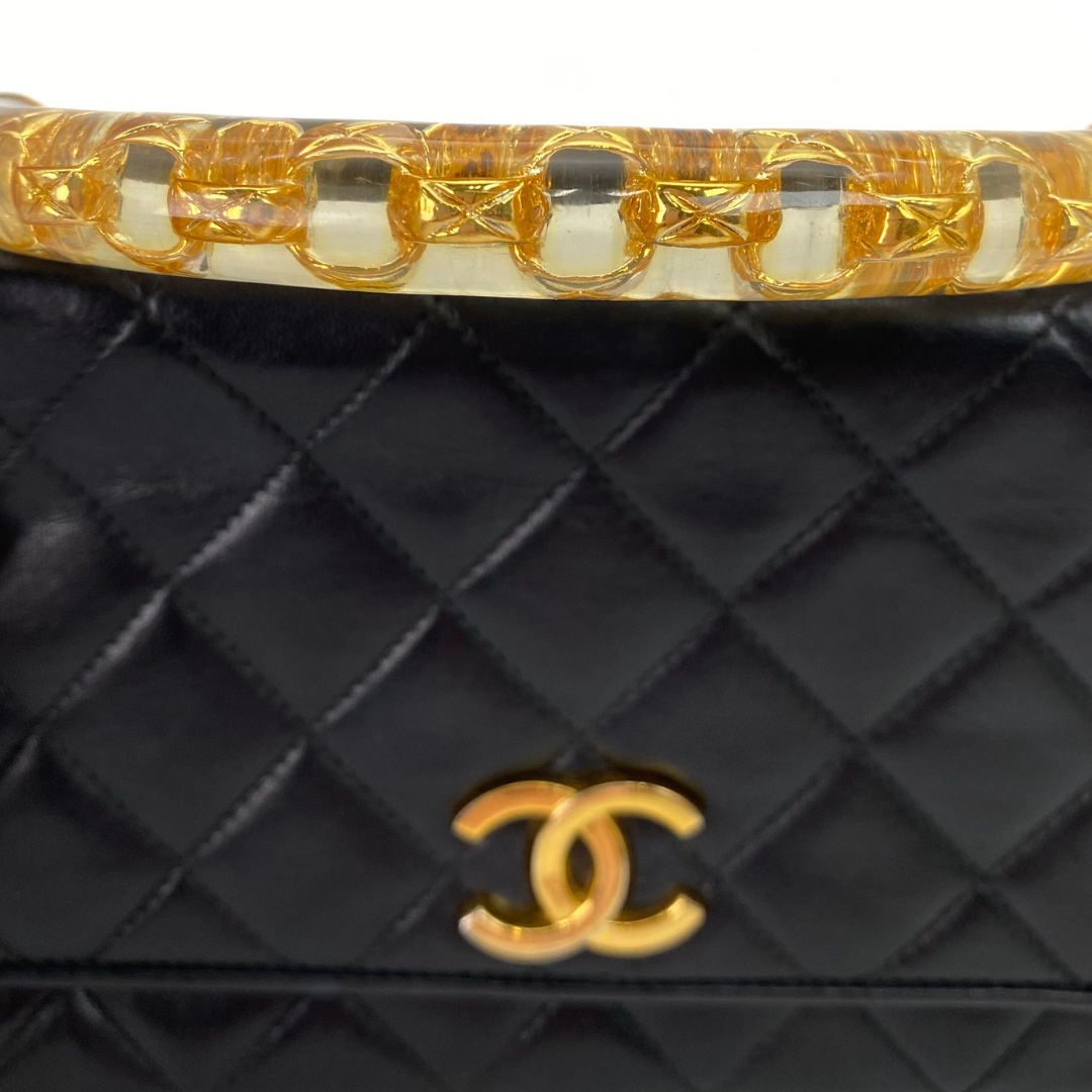 Ritsu, 1 Series Matelasse Black Lambskin with seal and card