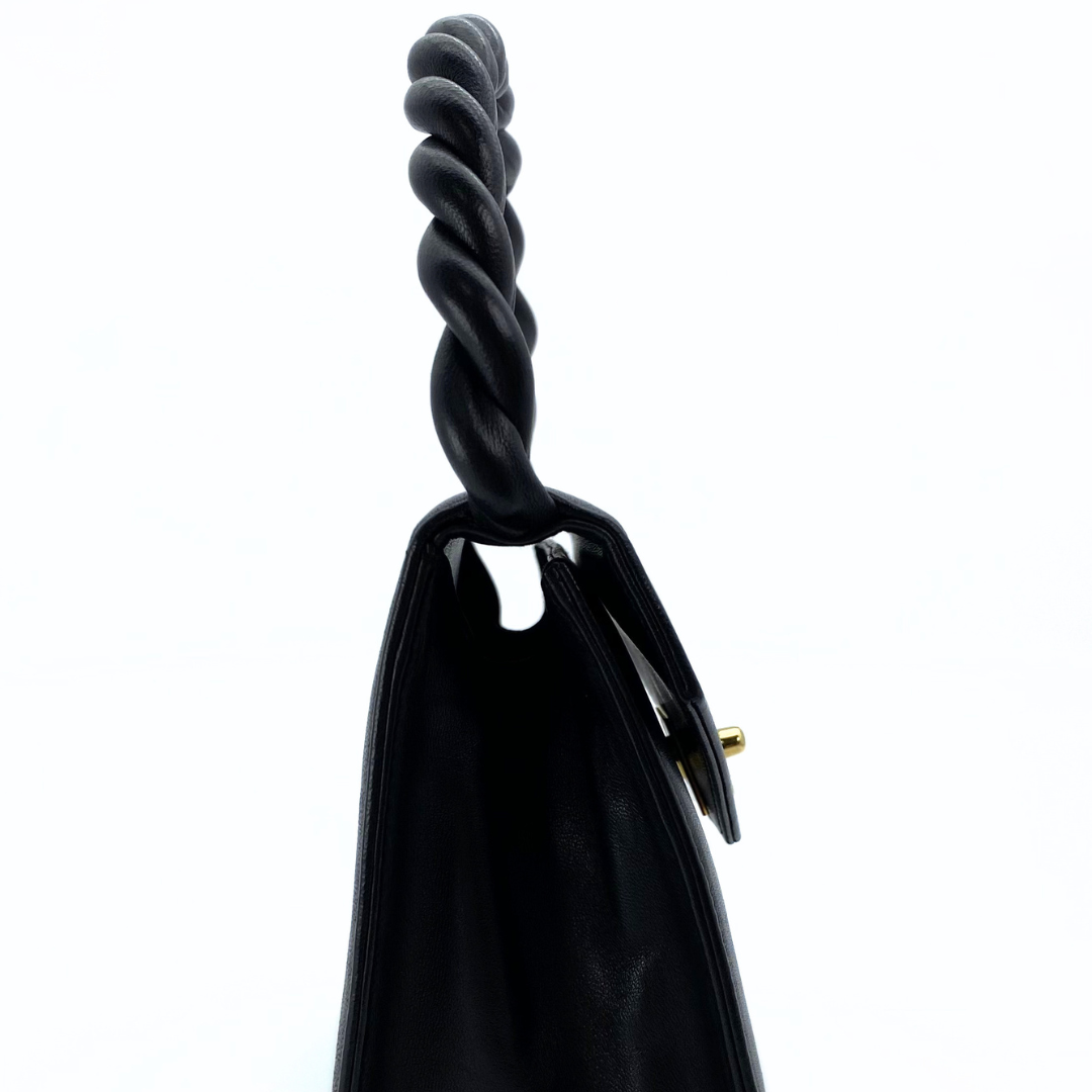 Makoto, 4 Series Turnlock Black Lambskin with seal and card