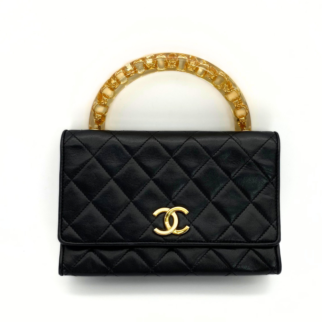Ritsu, 1 Series Matelasse Black Lambskin with seal and card
