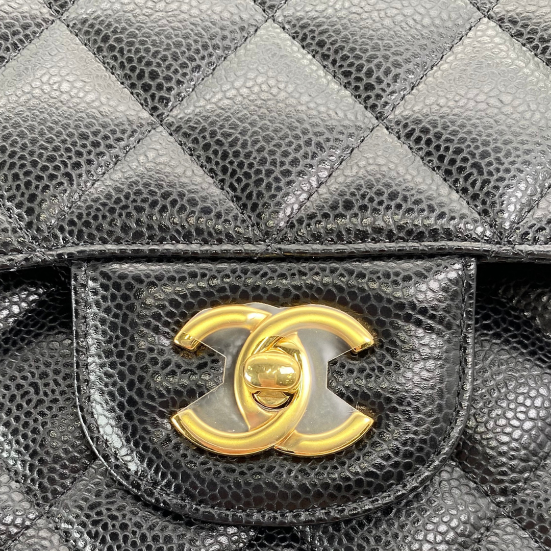 Callahan, 31 Series Jumbo Black Caviar Gold Hardware with seal and card