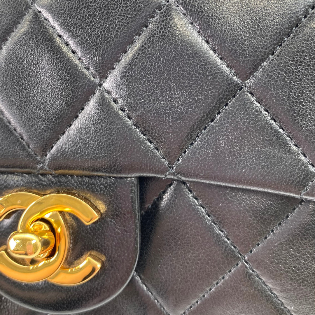 Tsubaki, 1 Series Mini Square 17cm Black Lambskin with seal and card