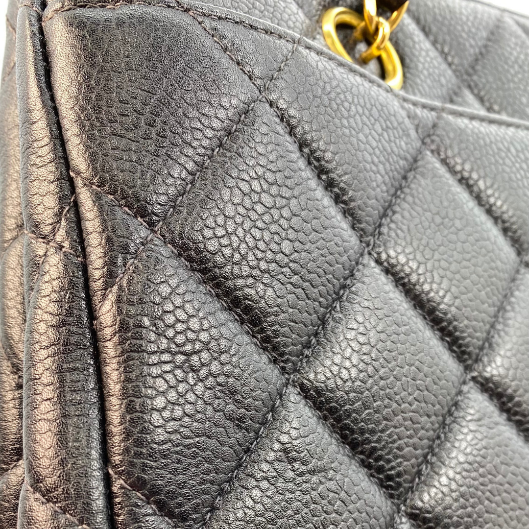 Indira, 4 Series Black Caviar Tote with seal only