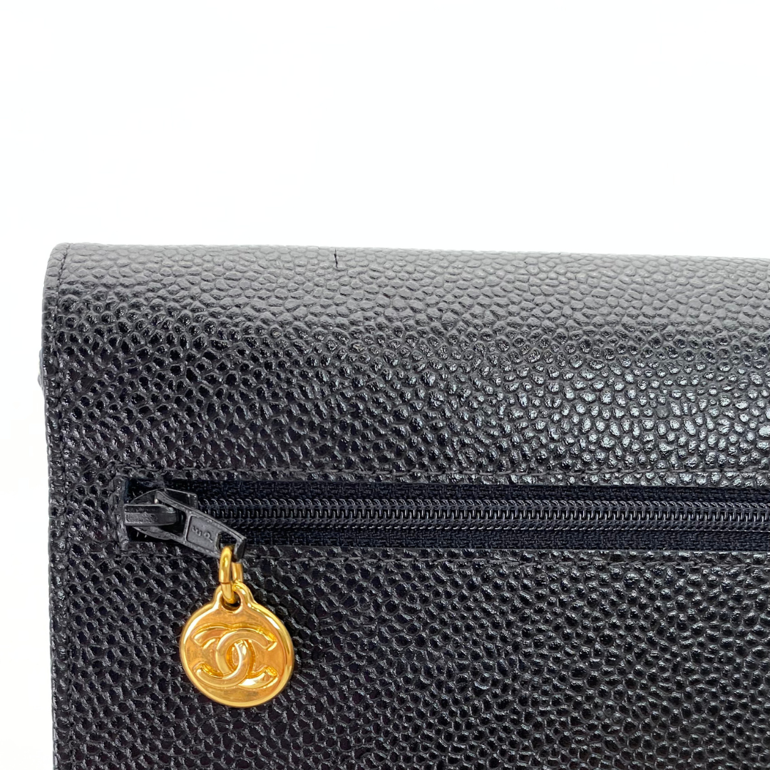 Nari, 5 Series Long Wallet Black Caviar with seal only