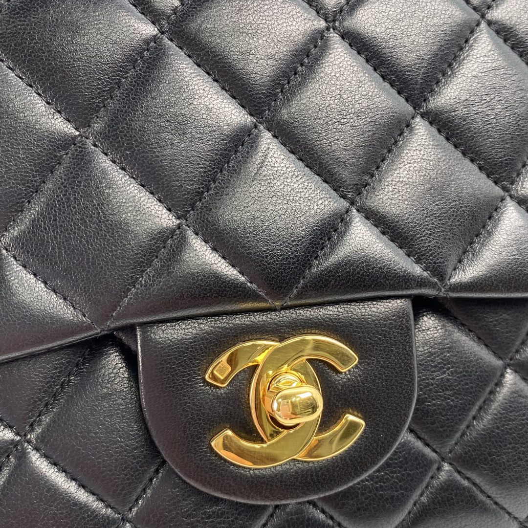 Cashel, 3 Series Matelasse 25 Backpack Black Lambskin with seal and card