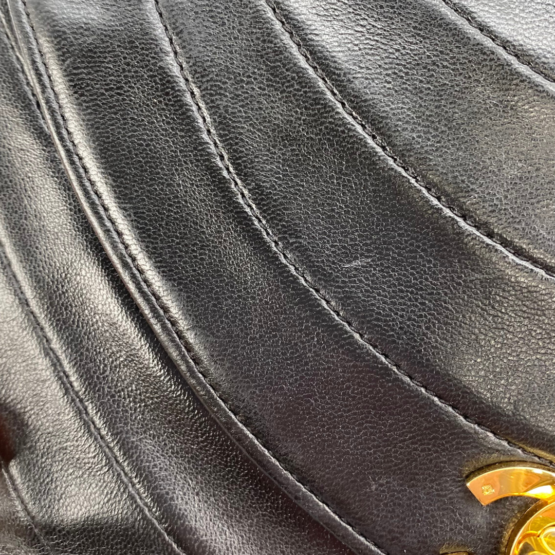 Awino, 1 Series Wave Stitch Black Lambskin with seal only