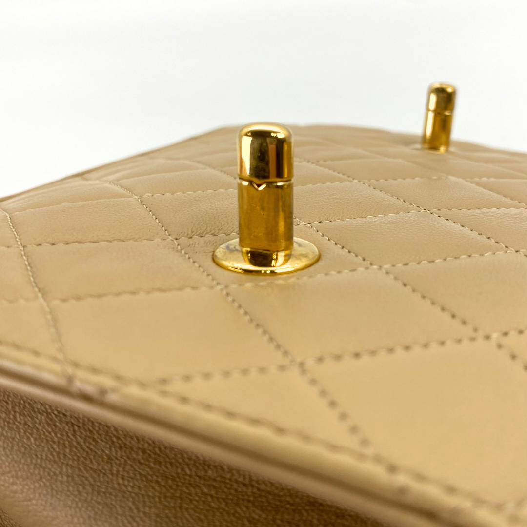 Yejun, 1 Series Double Turn Lock Beige Lambskin with seal and card