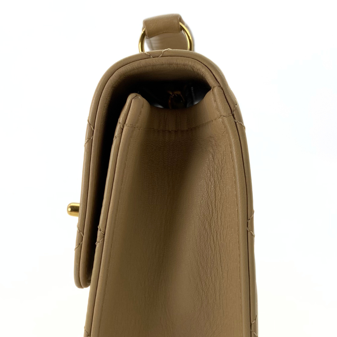 Yejun, 1 Series Double Turn Lock Beige Lambskin with seal and card