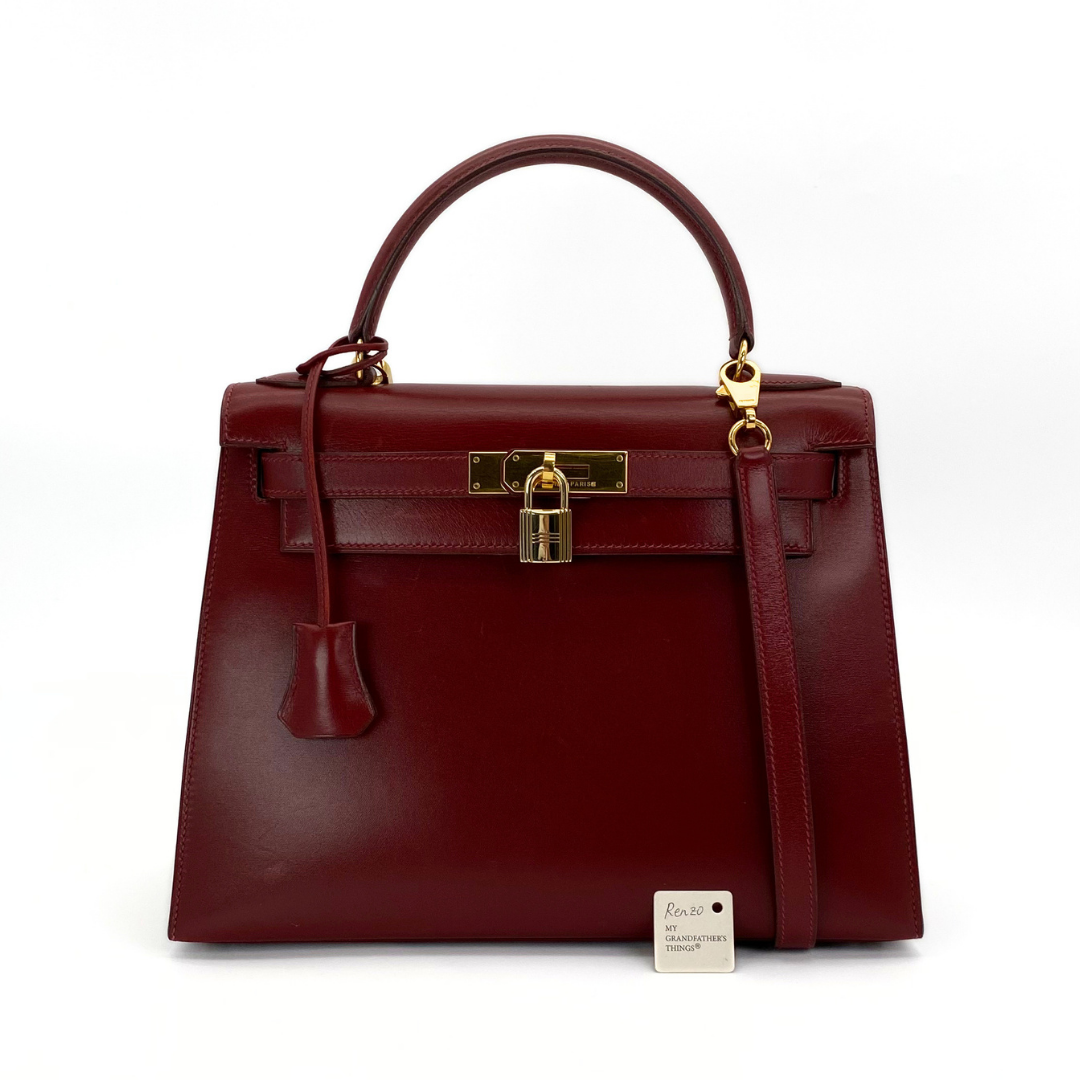 Renzo, 1992 Kelly 28 Sellier Rouge H Boxcalf with stamp 〇V