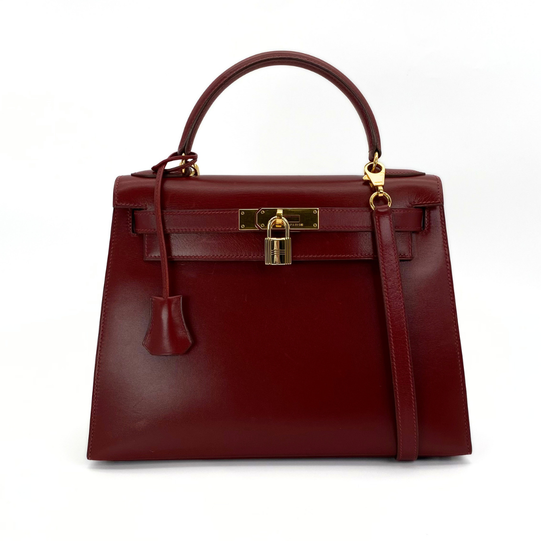 Renzo, 1992 Kelly 28 Sellier Rouge H Boxcalf with stamp 〇V
