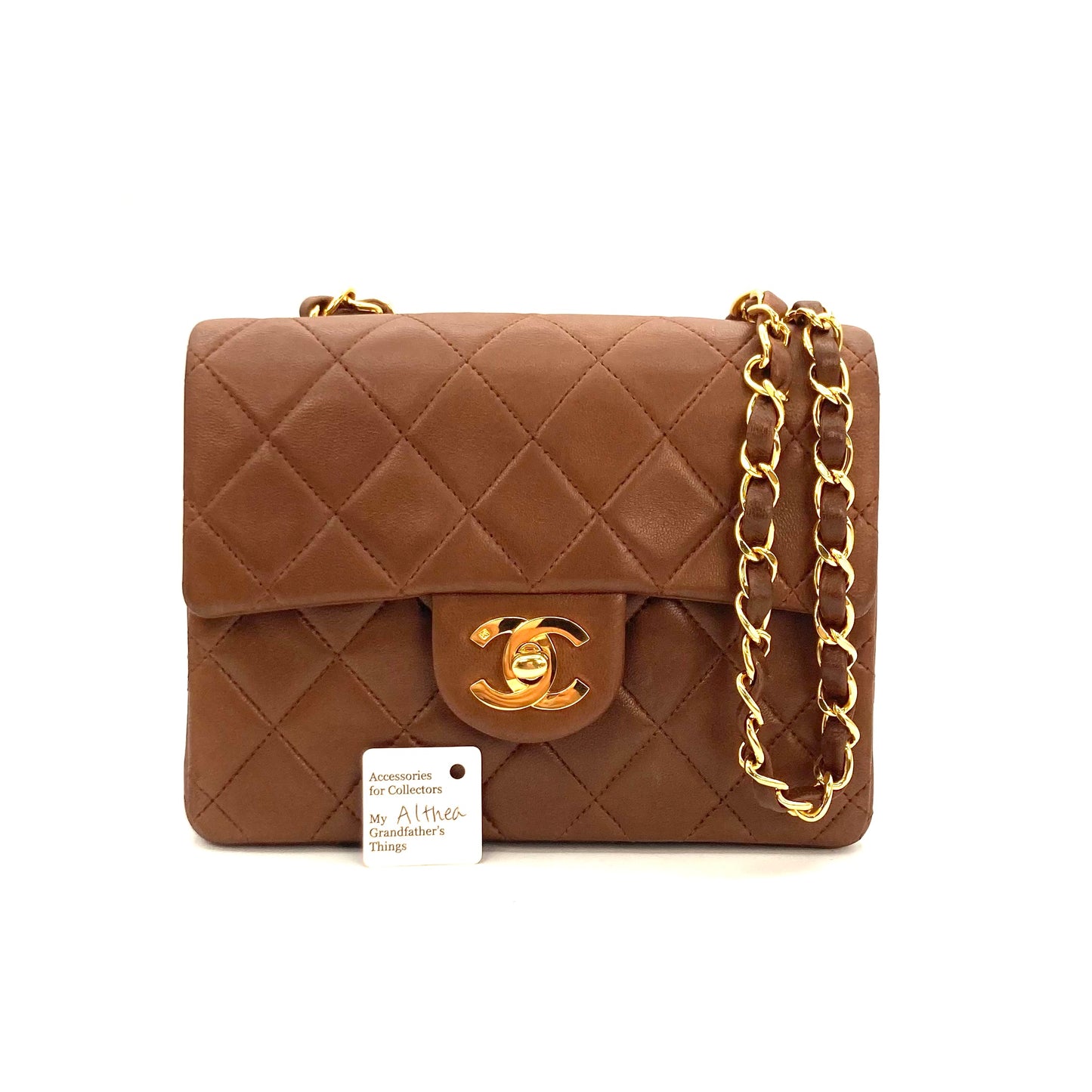Althea, 2 Series Mini Square 17cm Brown Lambskin with seal only