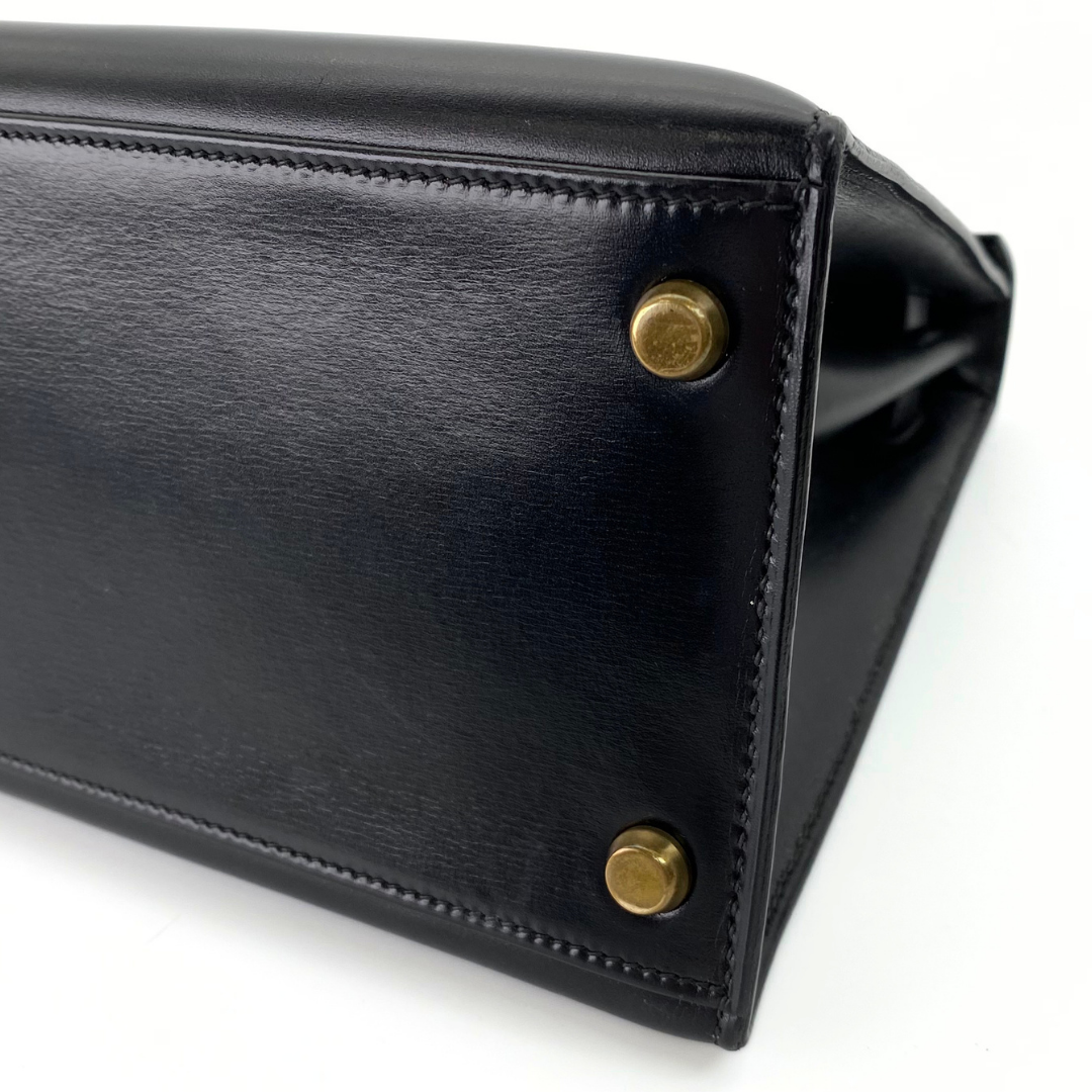 Riko, 1978 Kelly 28 Sellier Black Box Gold Hardware with stamp 〇H