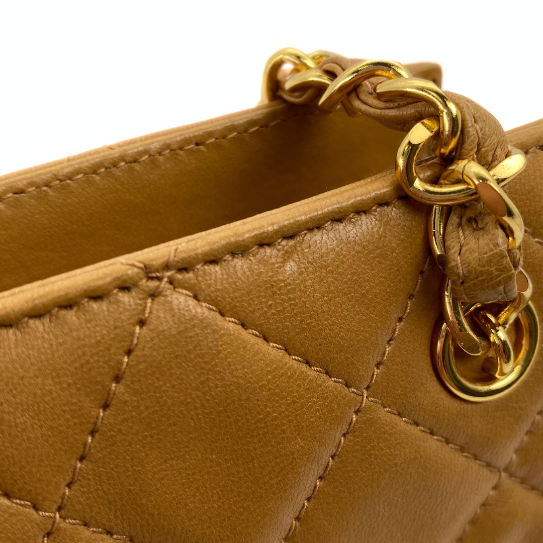 Kotone, 3 Series Matelasse Brown Lambskin with seal and card