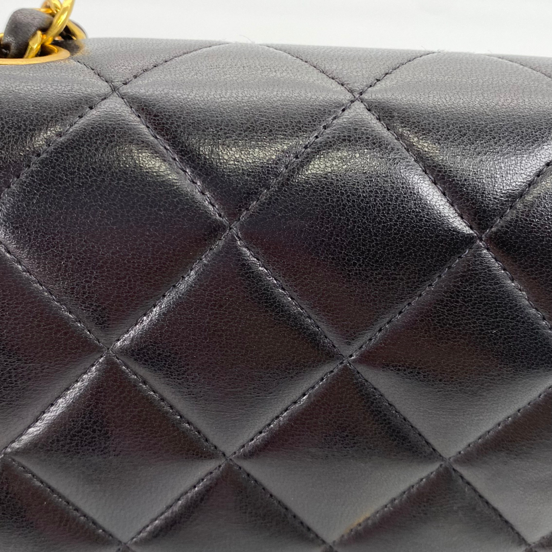 Shiori, 3 Series Medium Diana Black Lambskin with seal and card
