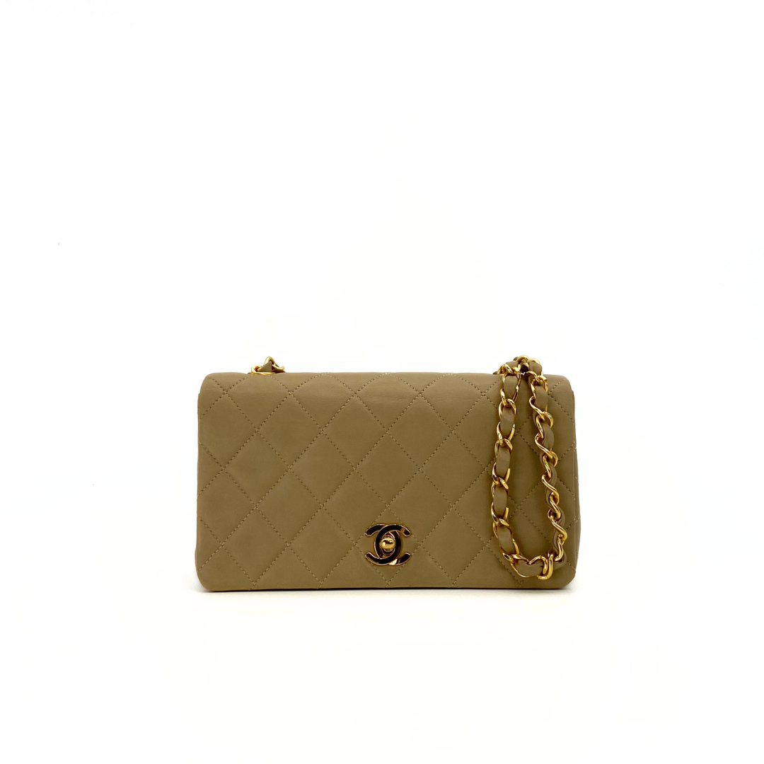 Misaki, 1 Series Mini Full Flap Beige Lambskin with seal and card