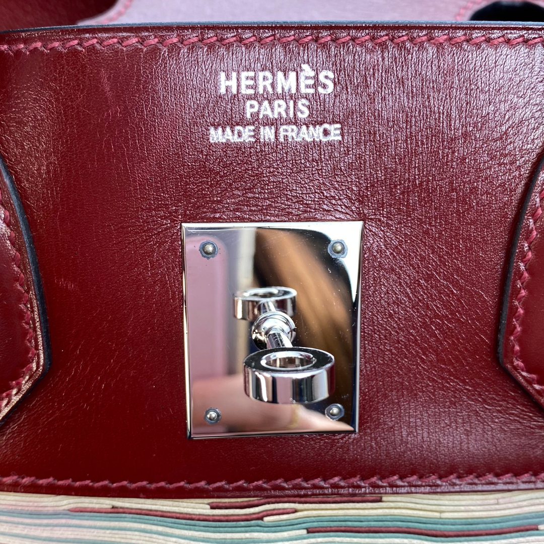 Delara, 2001 Hat A Courroies 32 Rouge H Palladium Hardware with stamp ⬜︎E