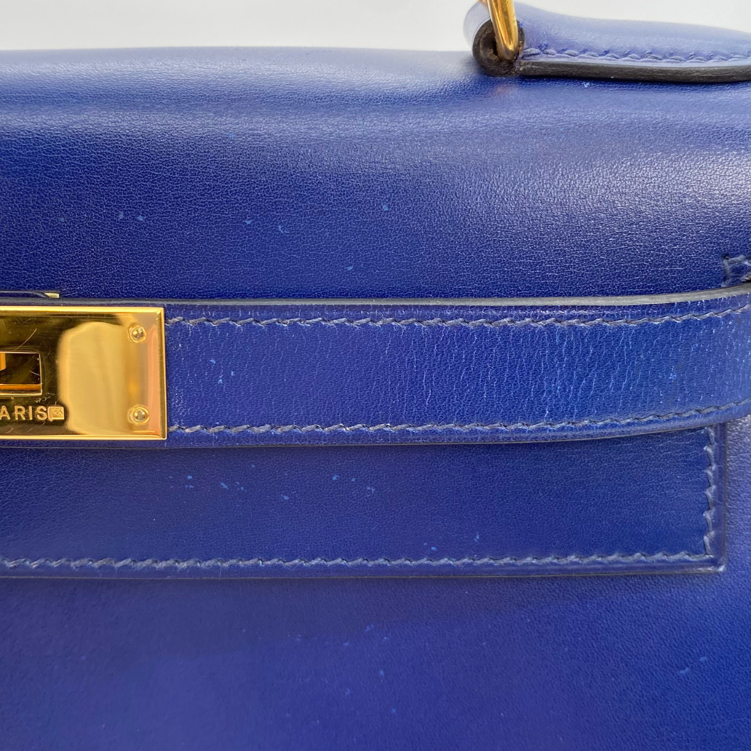 Daneen, 1992 Kelly 28 Blue Boxcalf with stamp 〇V