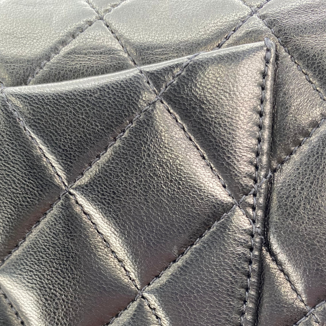Leander, 3 Series Mini Square 17cm Black Lambskin with seal and card