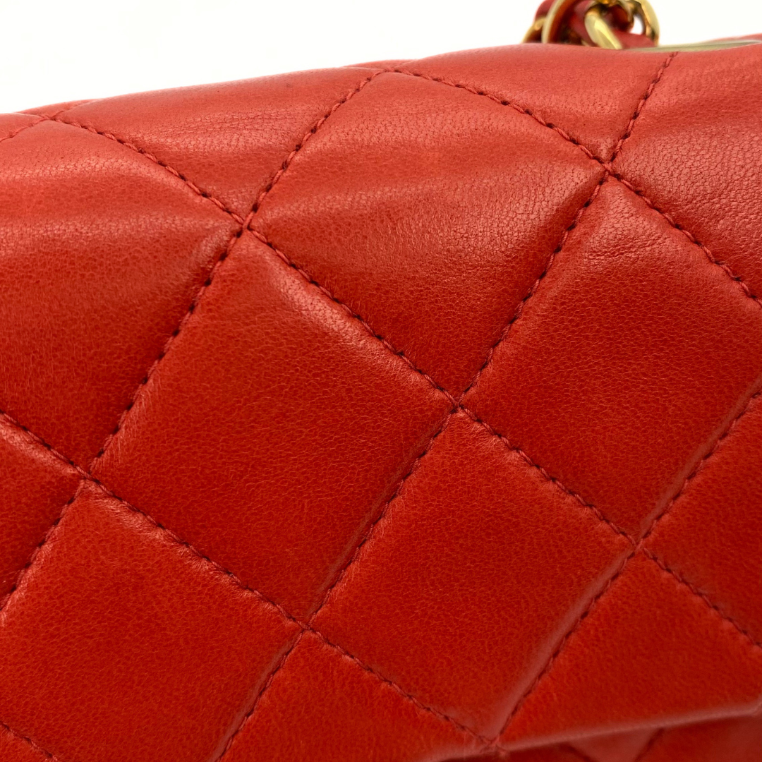 Lola, 6 Series Mini Square 17 Red Lambskin with seal only
