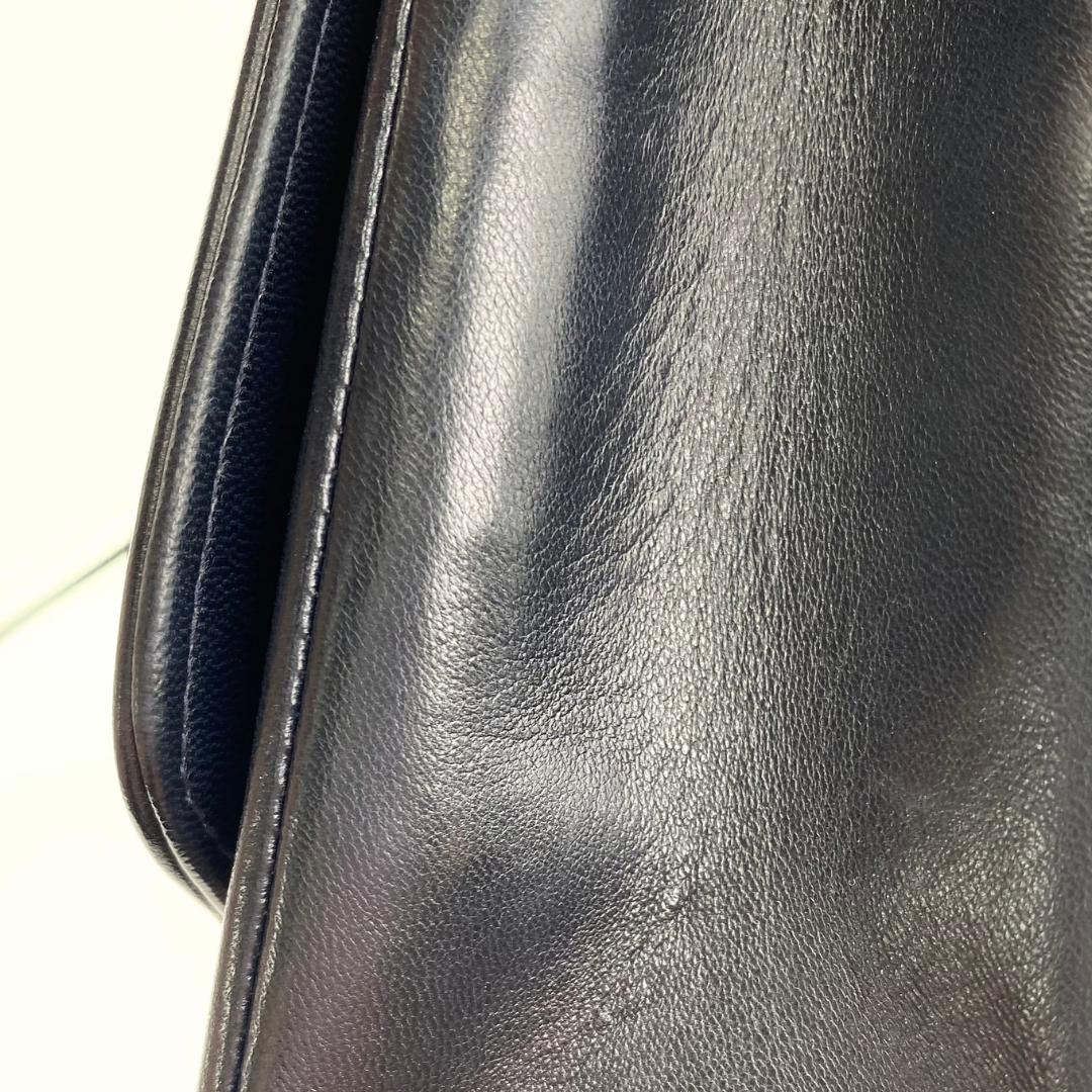 Ellis, 2 Series Medium Diana Navy Lambskin Gold Hardware with seal and card