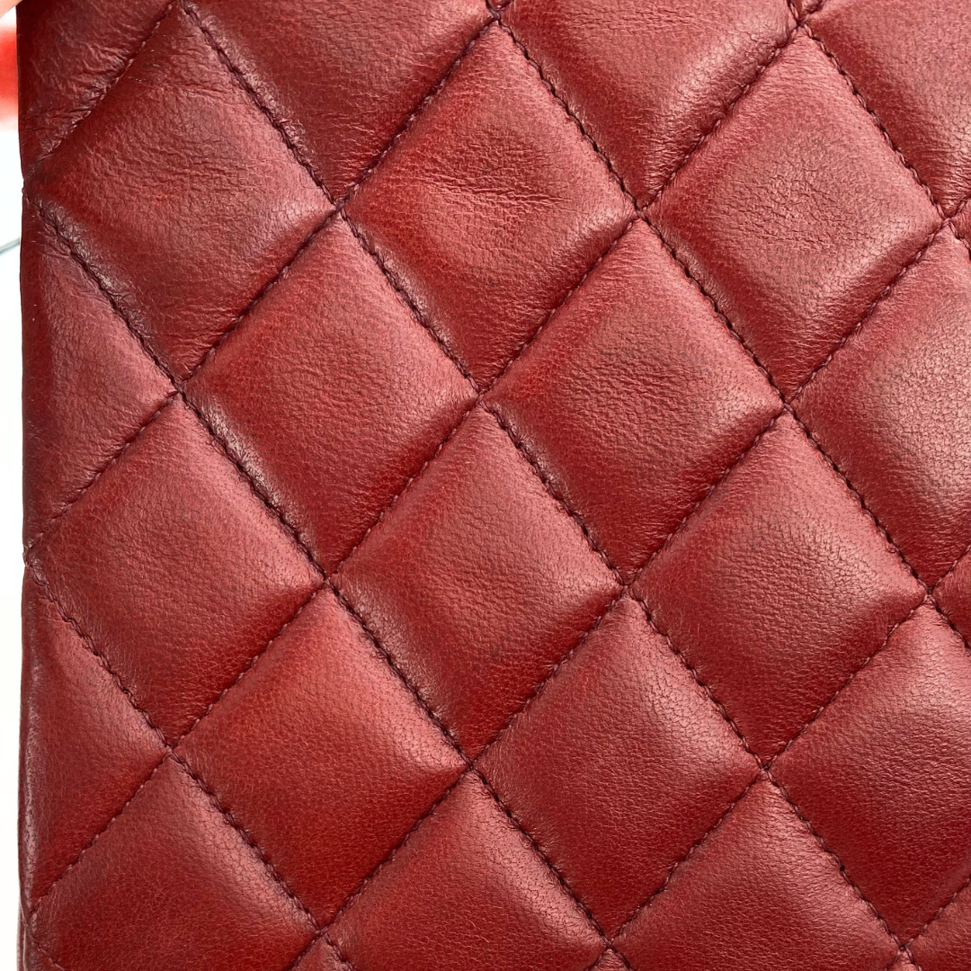 Evren, 1 Series Matelasse Bordeaux Lamb Gold Hardware with seal and card