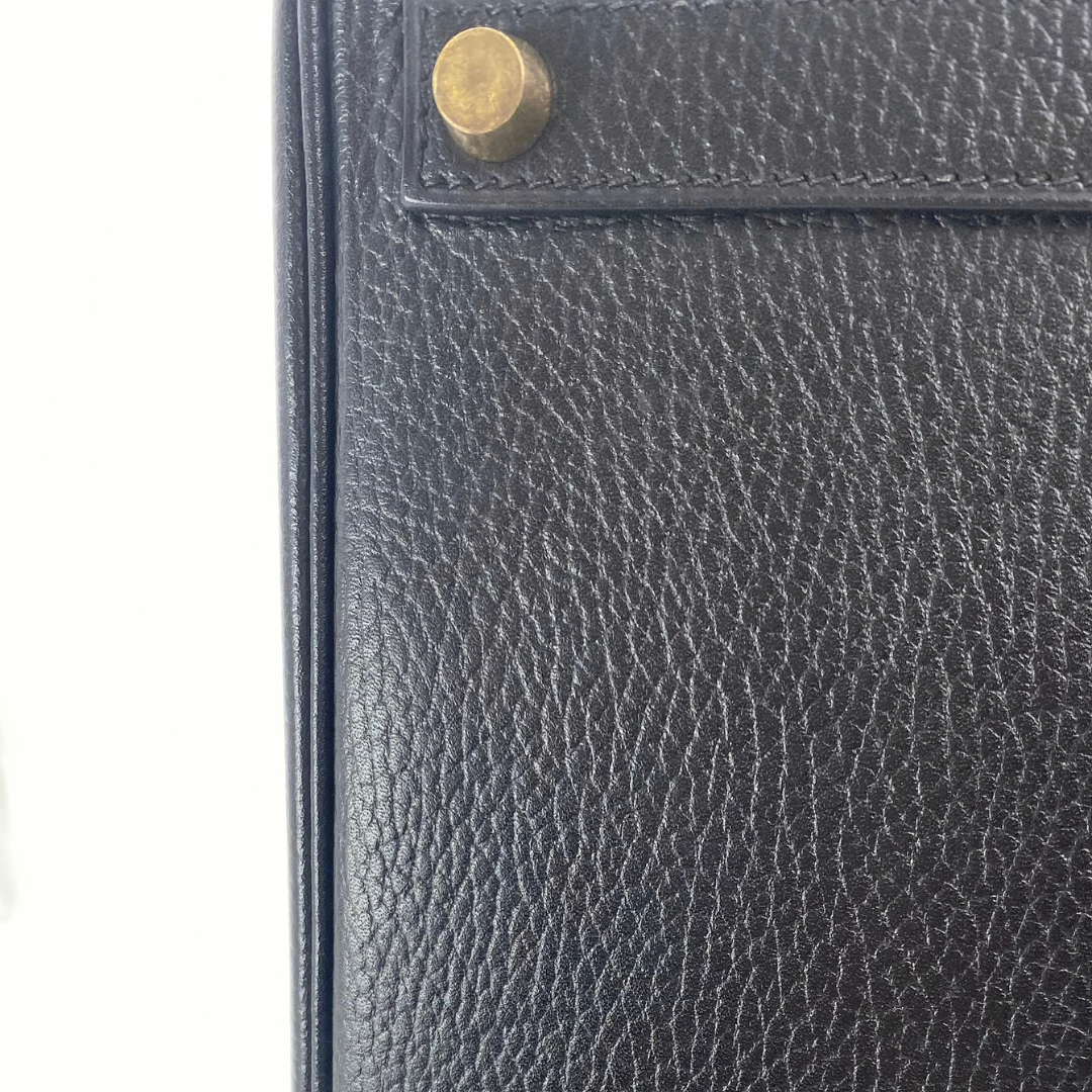 Ruri, 1996 Haut A Courroies 32 Black Ardennes Gold Hardware with stamp 〇Z